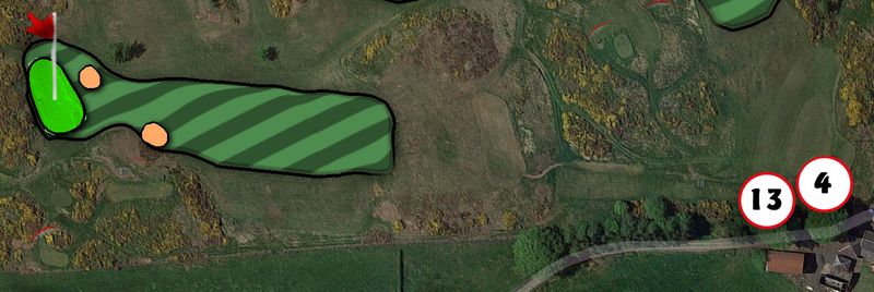 Hole 4 & 13 — tee positions and layout